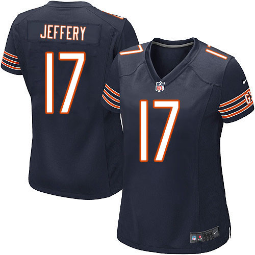 Women's Game Alshon Jeffery Nike Jersey Navy Blue Home - #17 NFL Chicago Bears